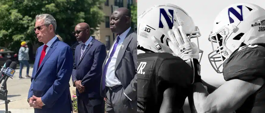 Levin Perconti and Ben Crump representing Northwestern Football players