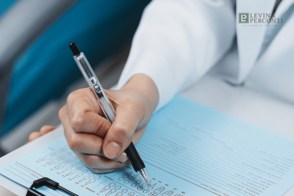 Nurse reviewing a patient's chart